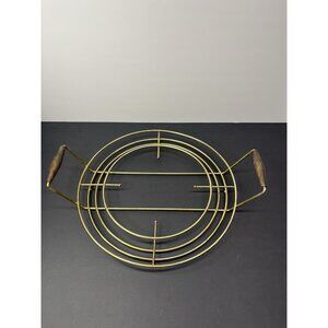 Vintage Brass Punch Bowl Caddy Mid Century Modern